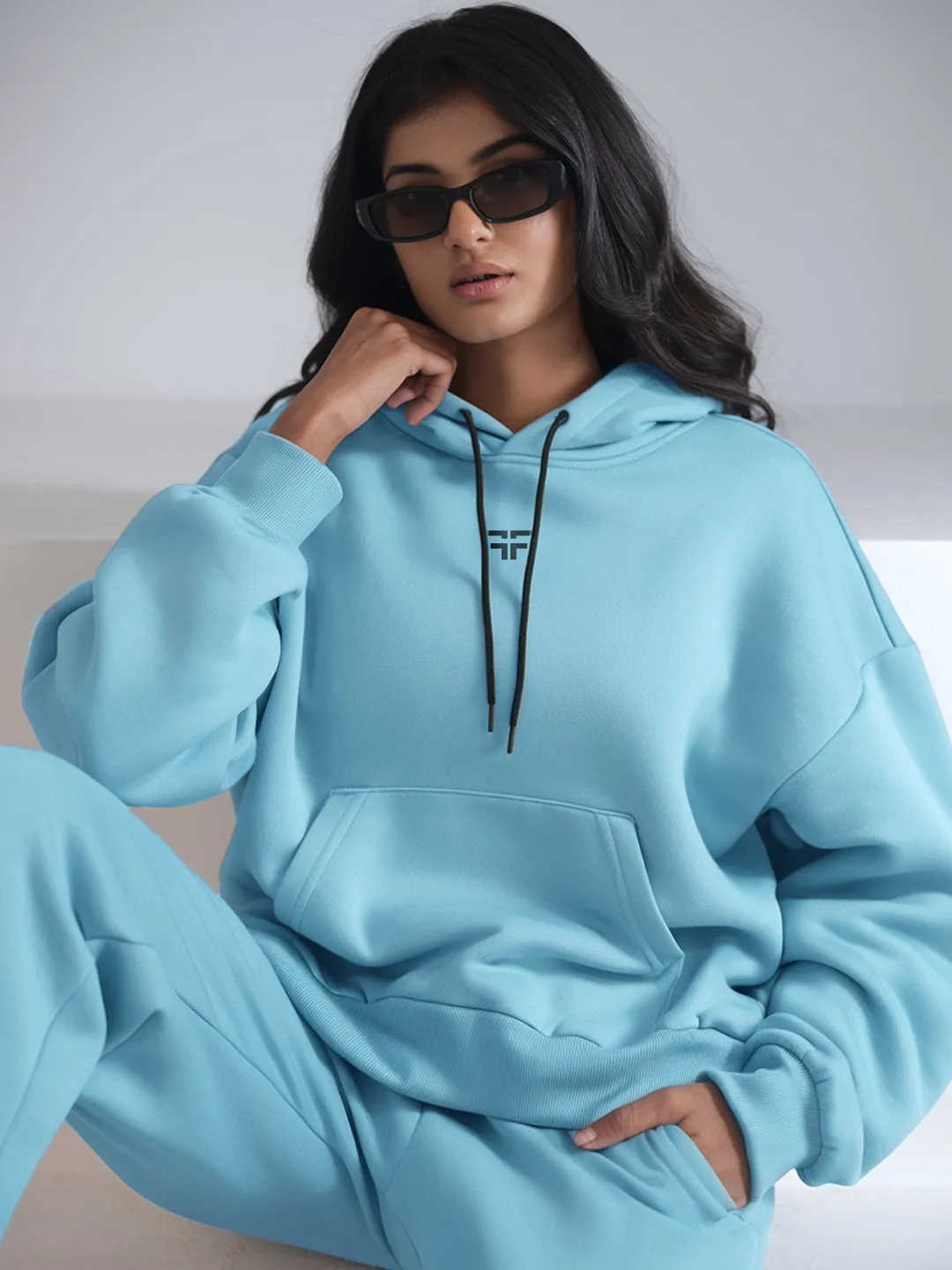 Turquoise Thermal Co-ord Set (Hoodie and Jogger Combo)