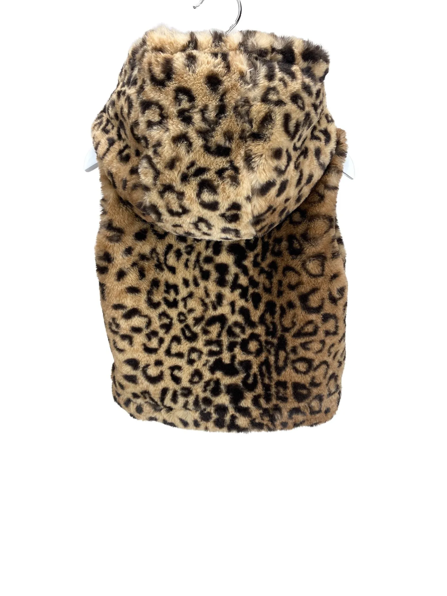 Urban Republic, Girls' Faux Fur Leopard Print Vest, Camel/Brown, Size 2T