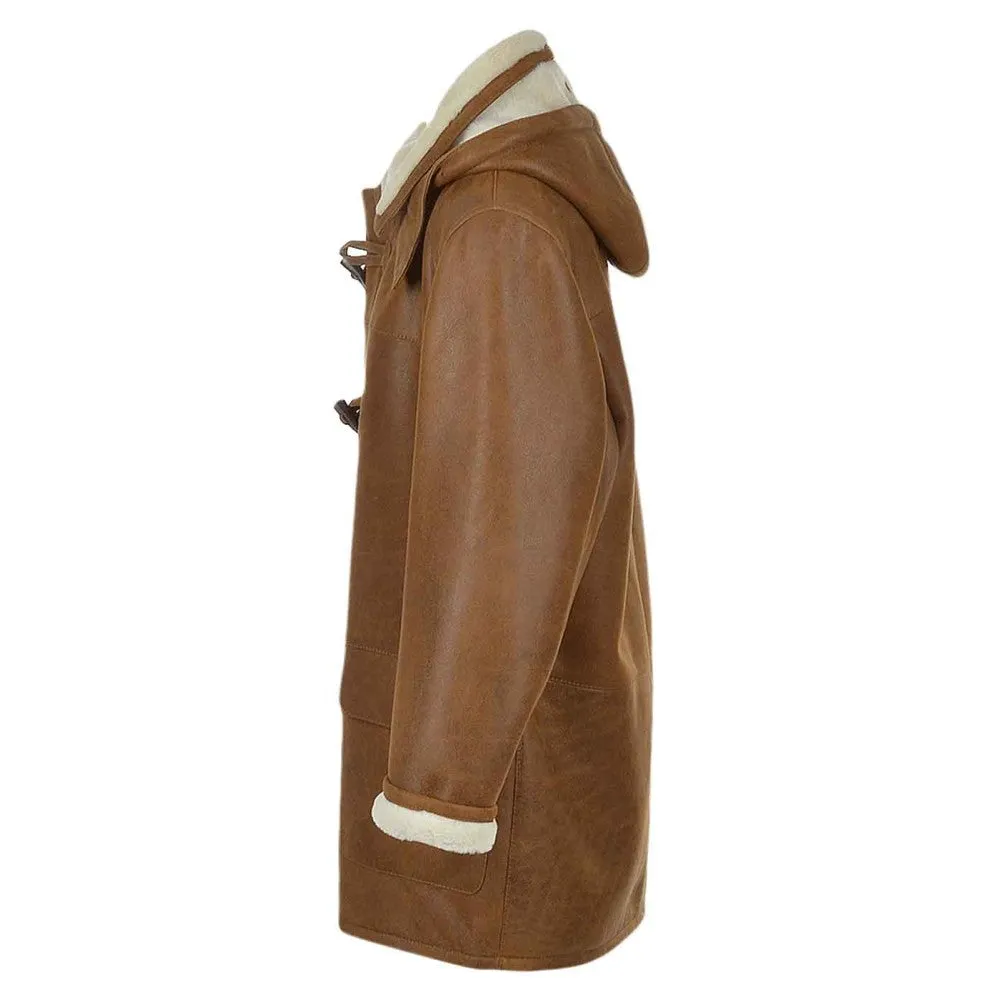 Vylor Hooded Shearling Leather Coat