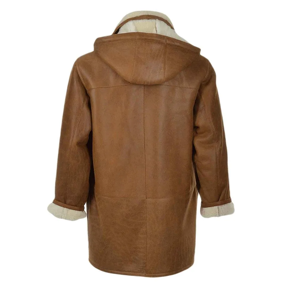 Vylor Hooded Shearling Leather Coat