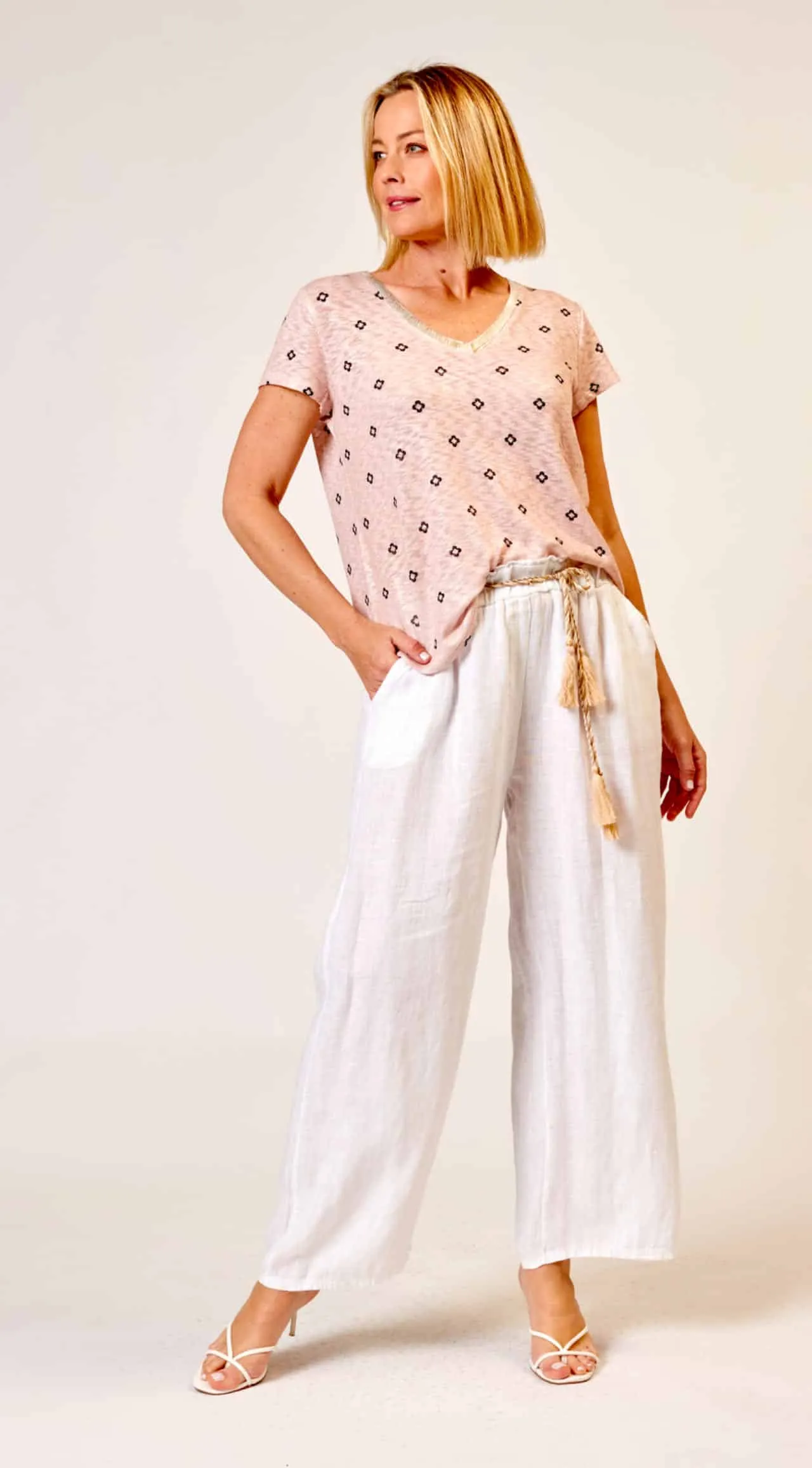 Wide Leg Belt Pants