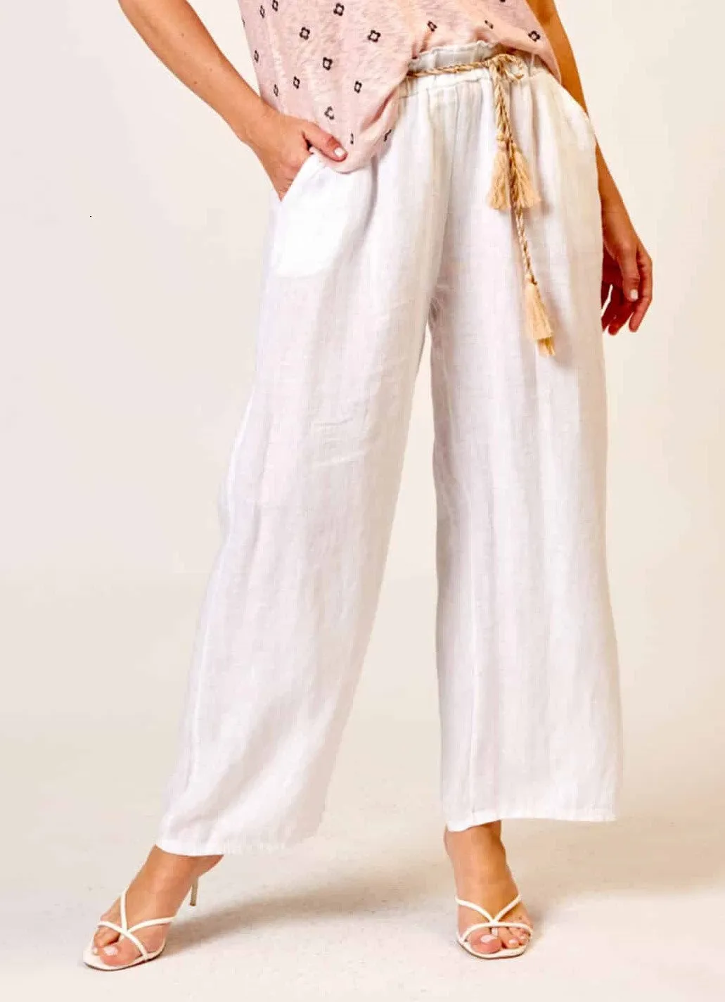 Wide Leg Belt Pants