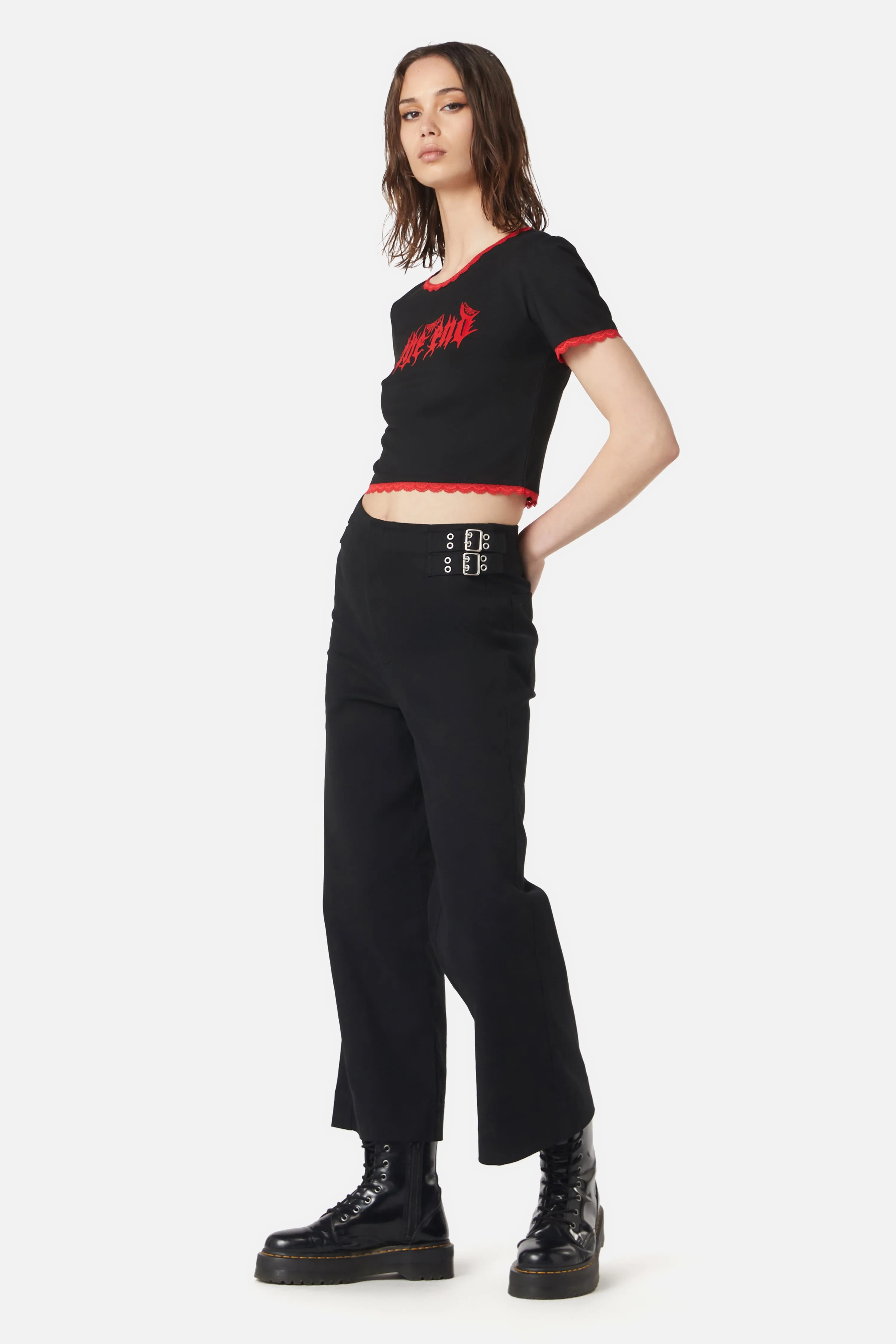 Wide Leg Buckle Pant