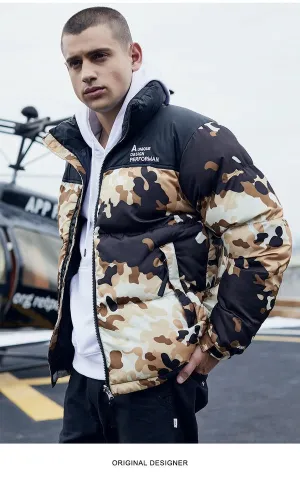 Winter Hunting Camouflage Puffer Cotton Padded Bomber Jacket | 18921