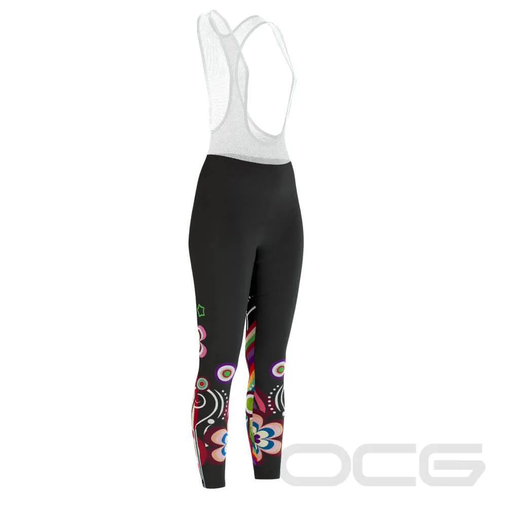 Women's Floral Swirl Gel Padded Cycling Bib-Tights