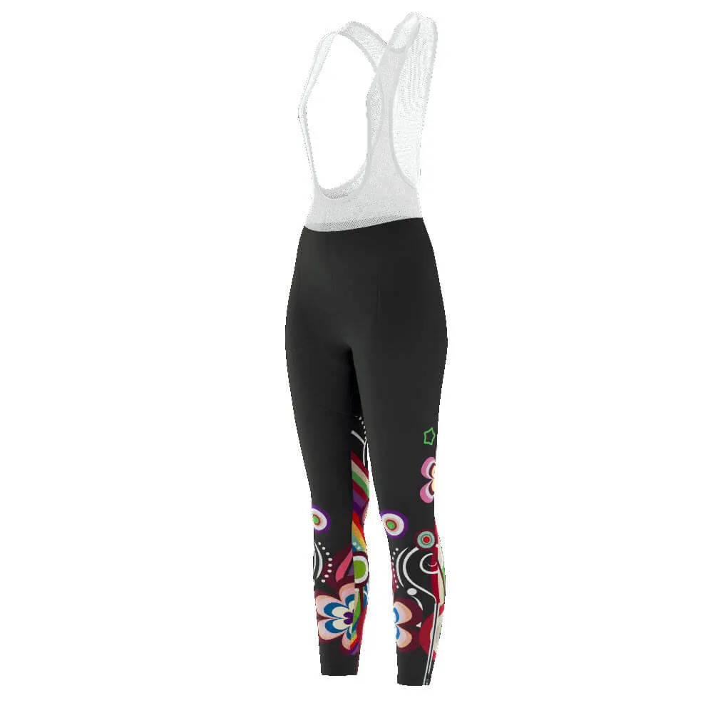 Women's Floral Swirl Gel Padded Cycling Bib-Tights