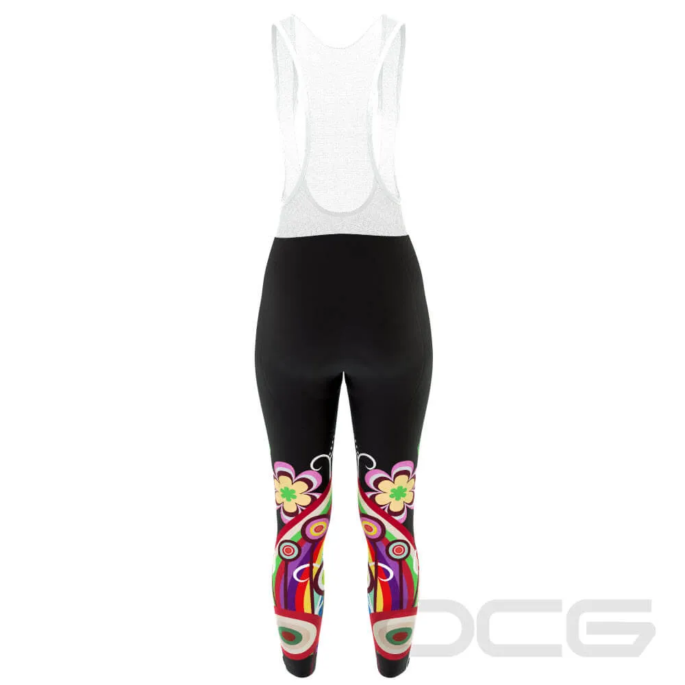 Women's Floral Swirl Gel Padded Cycling Bib-Tights