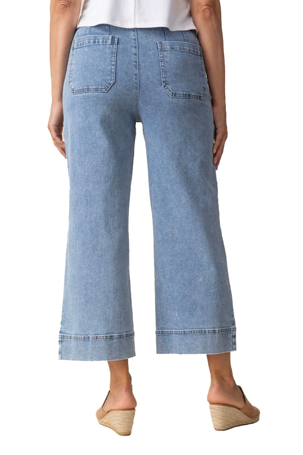 Women's Habitat Wide Leg Crop Stretch Light Denim