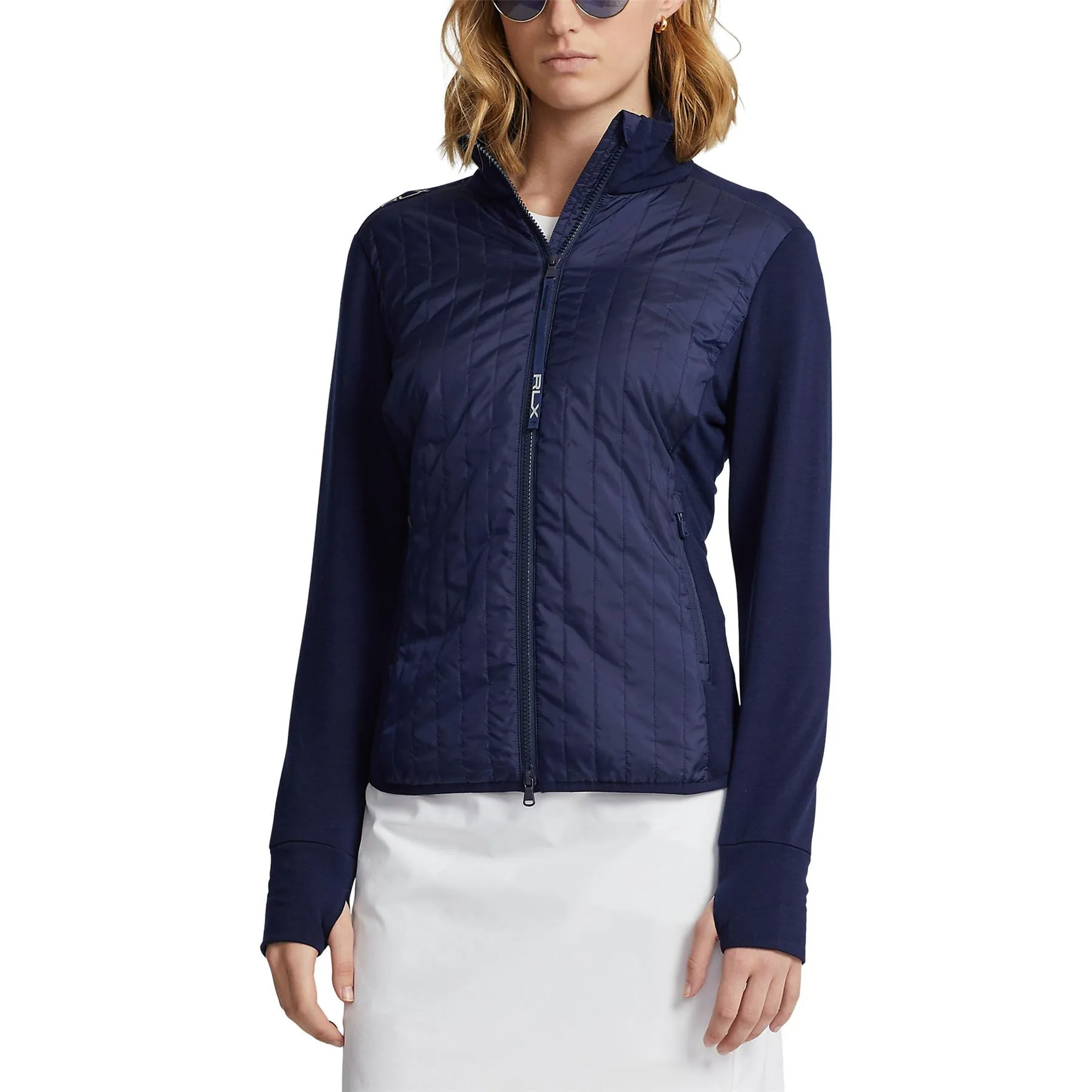 Womens Hybrid Performance Full-Zip Jacket French Navy - SS24